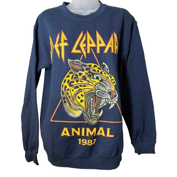 Def Leppard Sweaters - Def Leppard Animal 1987 graphic sweatshirt Navy Blue Size S NWOT